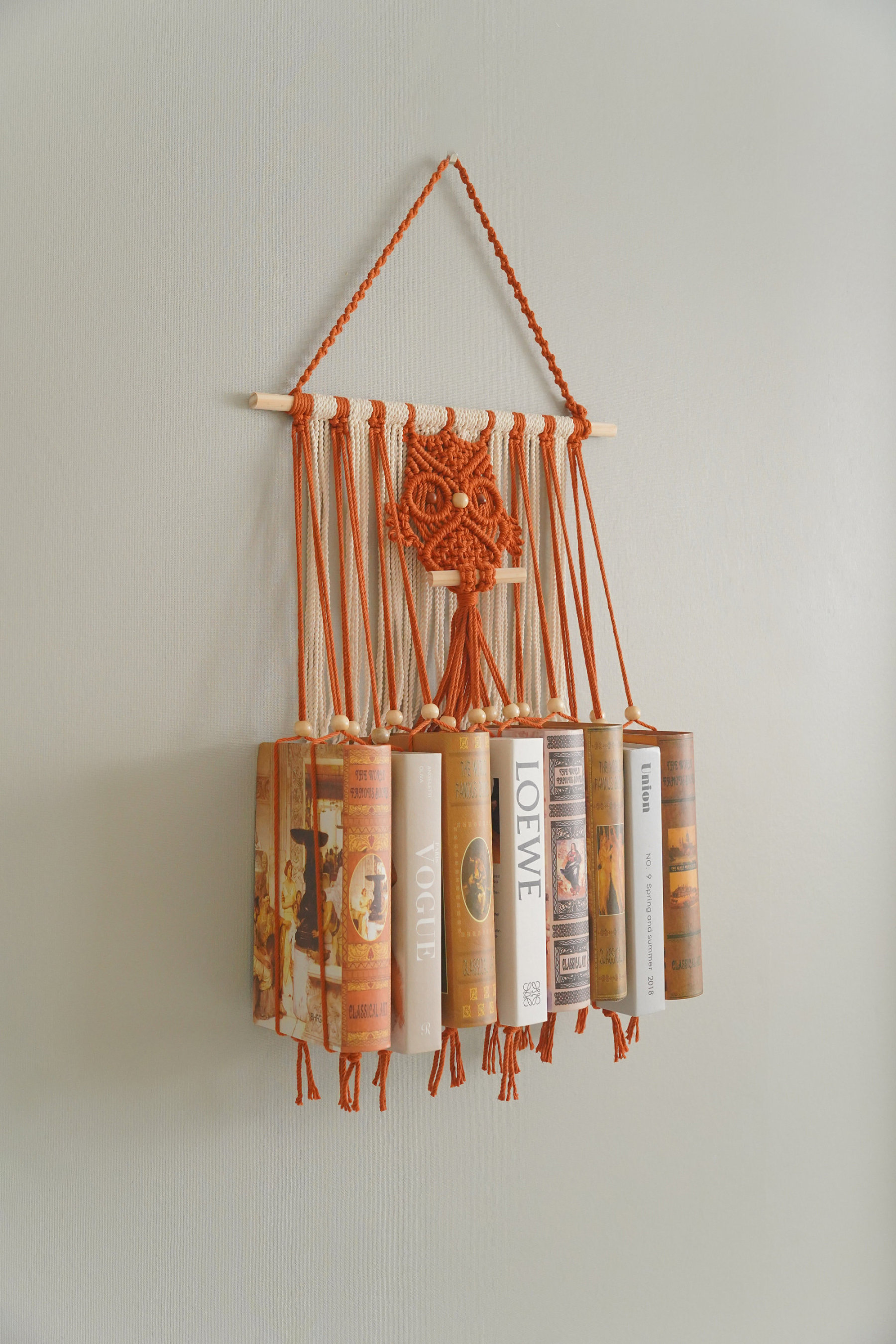 Macrame Owl Bookshelf, Hanging Bookshelf, Bookshelf For Kids