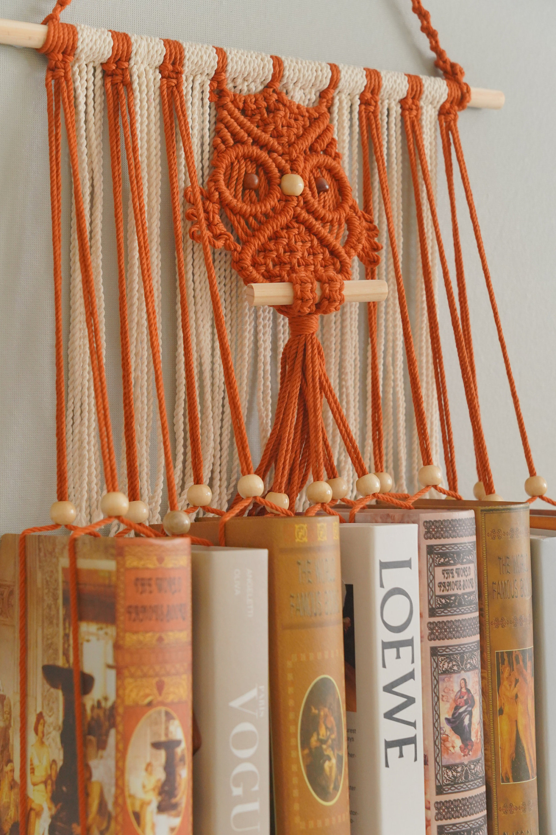 Macrame Owl Bookshelf, Hanging Bookshelf, Bookshelf For Kids