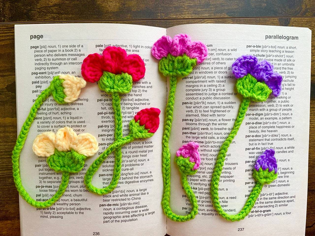 Crochet Flower and Bud Bookmark Pattern
