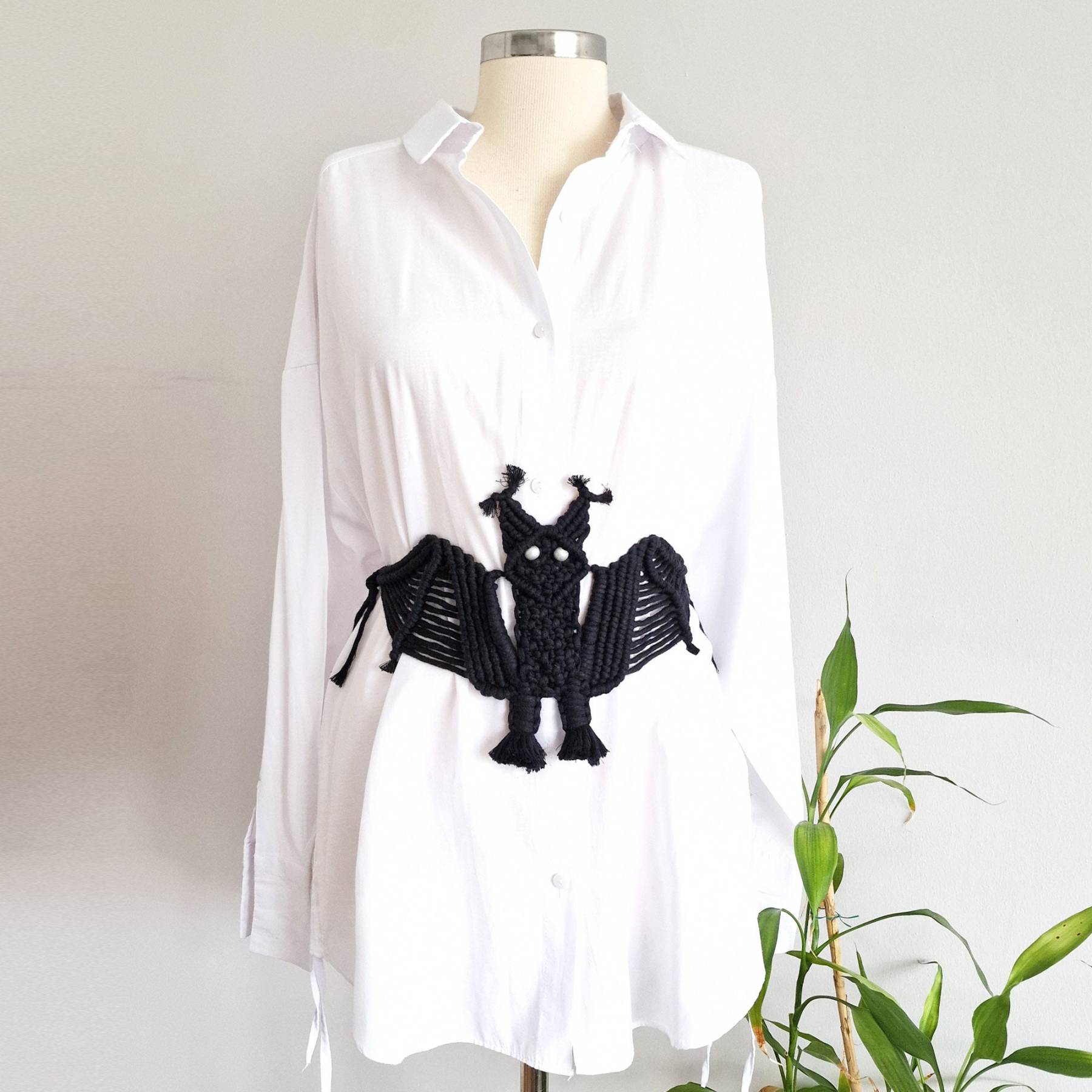 Halloween Macrame Black Bat Belt, Macrame Belt, Bat Belt, Halloween Belt, Halloween Clothing, Corset Belt, Underbust Corset Belt, Belt Women