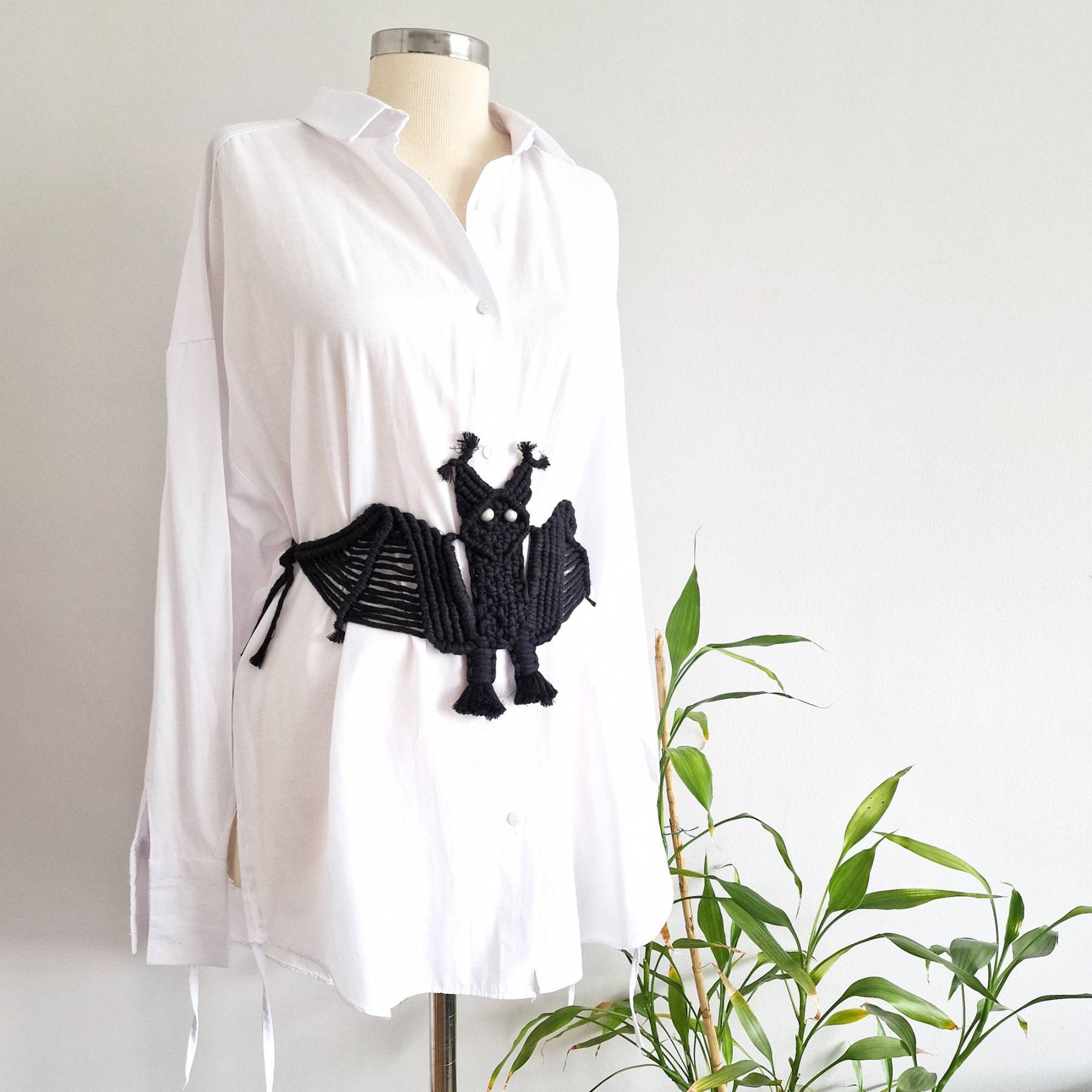 Halloween Macrame Black Bat Belt, Macrame Belt, Bat Belt, Halloween Belt, Halloween Clothing, Corset Belt, Underbust Corset Belt, Belt Women