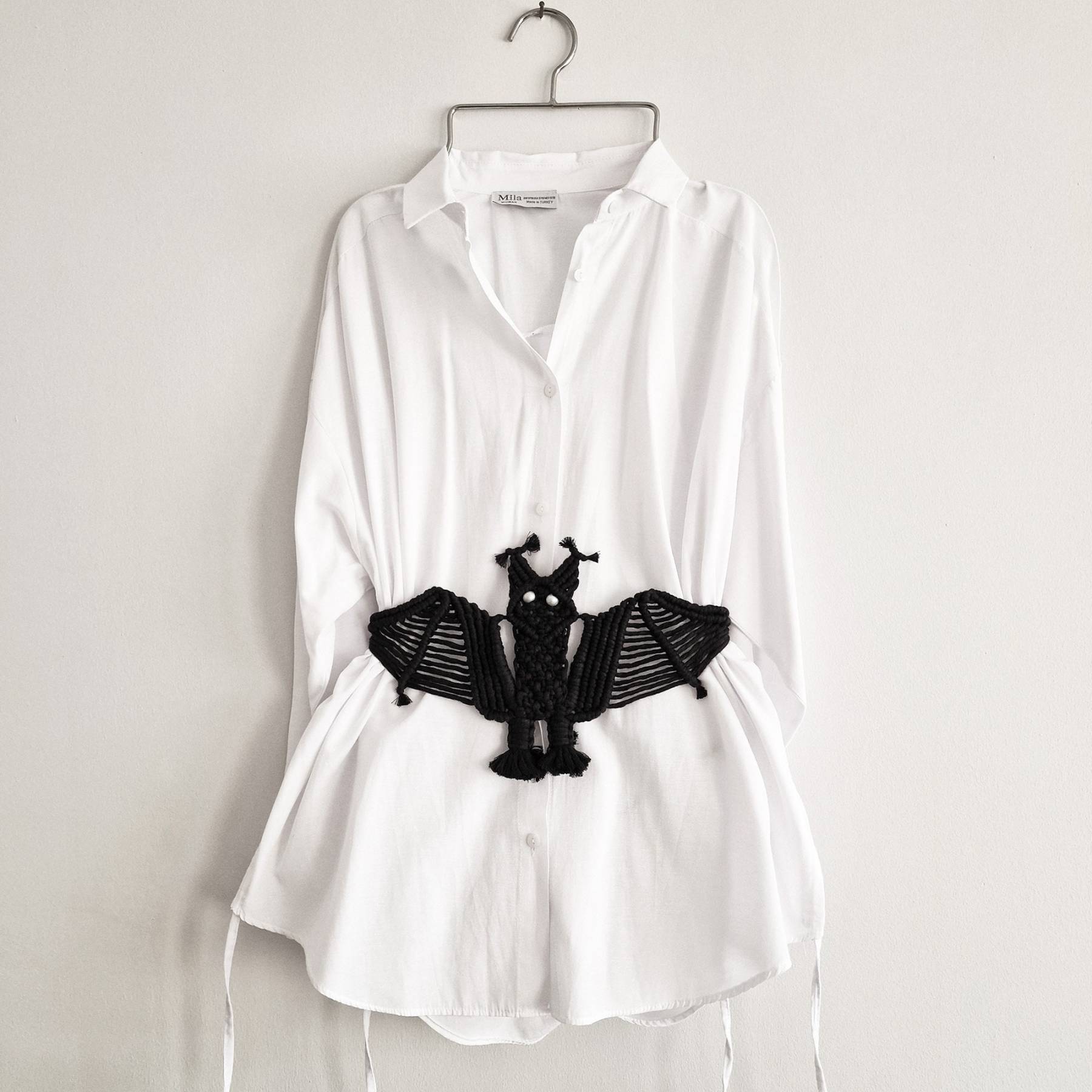 Halloween Macrame Black Bat Belt, Macrame Belt, Bat Belt, Halloween Belt, Halloween Clothing, Corset Belt, Underbust Corset Belt, Belt Women