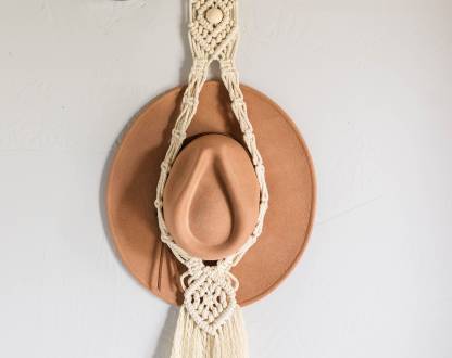 Fedora Hat Holder, Macrame Single Fedora Hat Holder