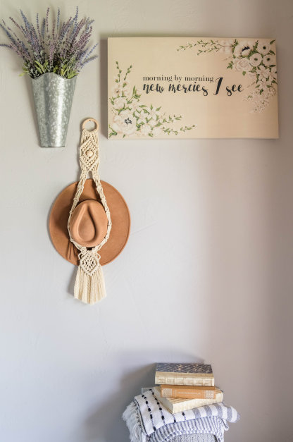 Fedora Hat Holder, Macrame Single Fedora Hat Holder