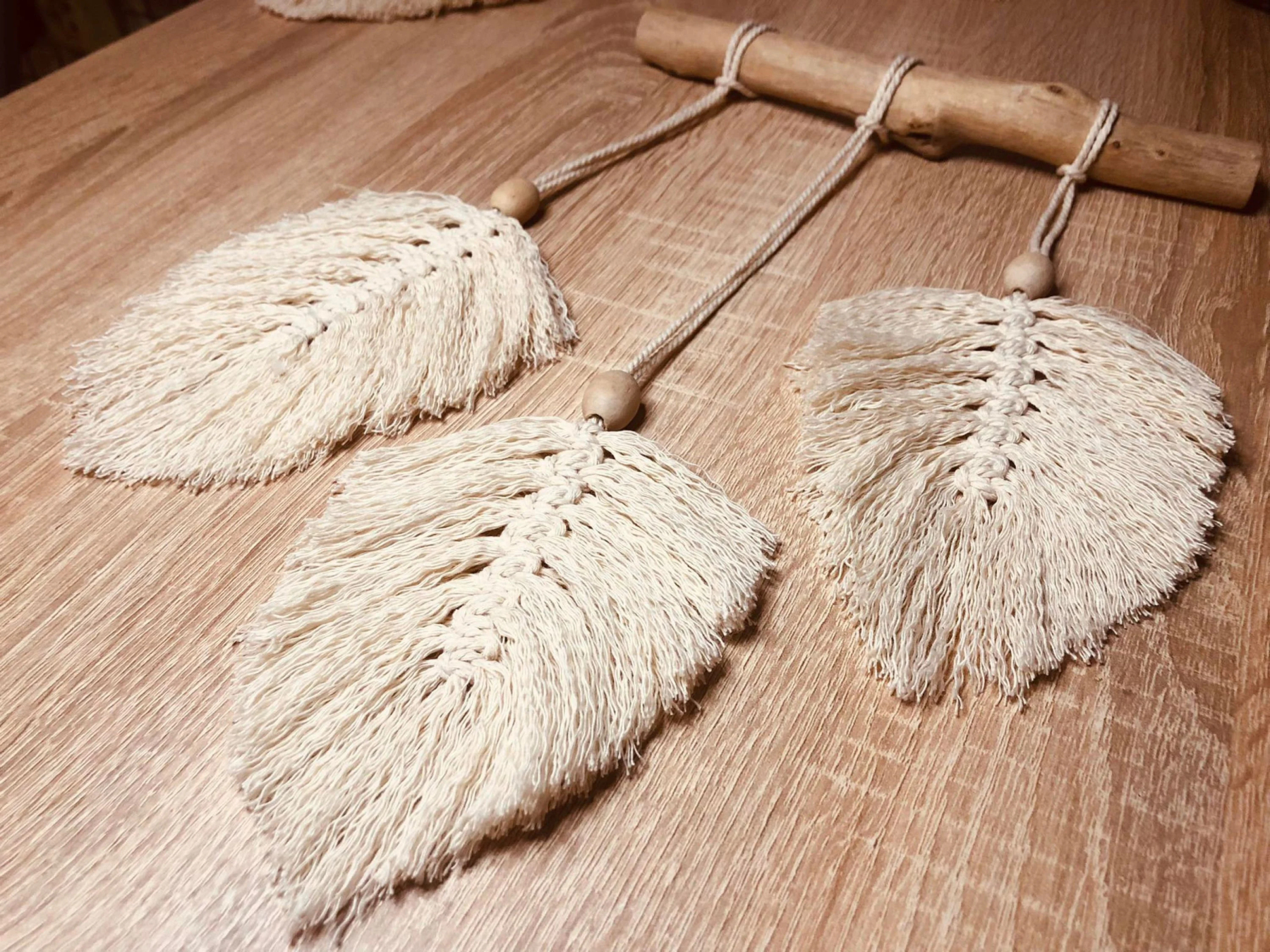 Bohemian Wall Decor: Sea Driftwood Handcrafted Hand-Made Macrame Wall Hanging with a Real Sea Driftwood, Macrame Leaf, Boho Wall Decor.