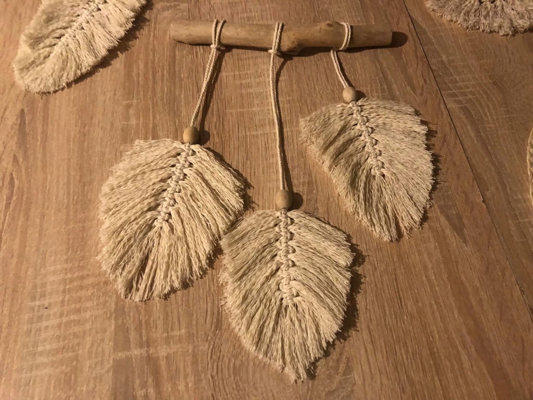Bohemian Wall Decor: Sea Driftwood Handcrafted Hand-Made Macrame Wall Hanging with a Real Sea Driftwood, Macrame Leaf, Boho Wall Decor.