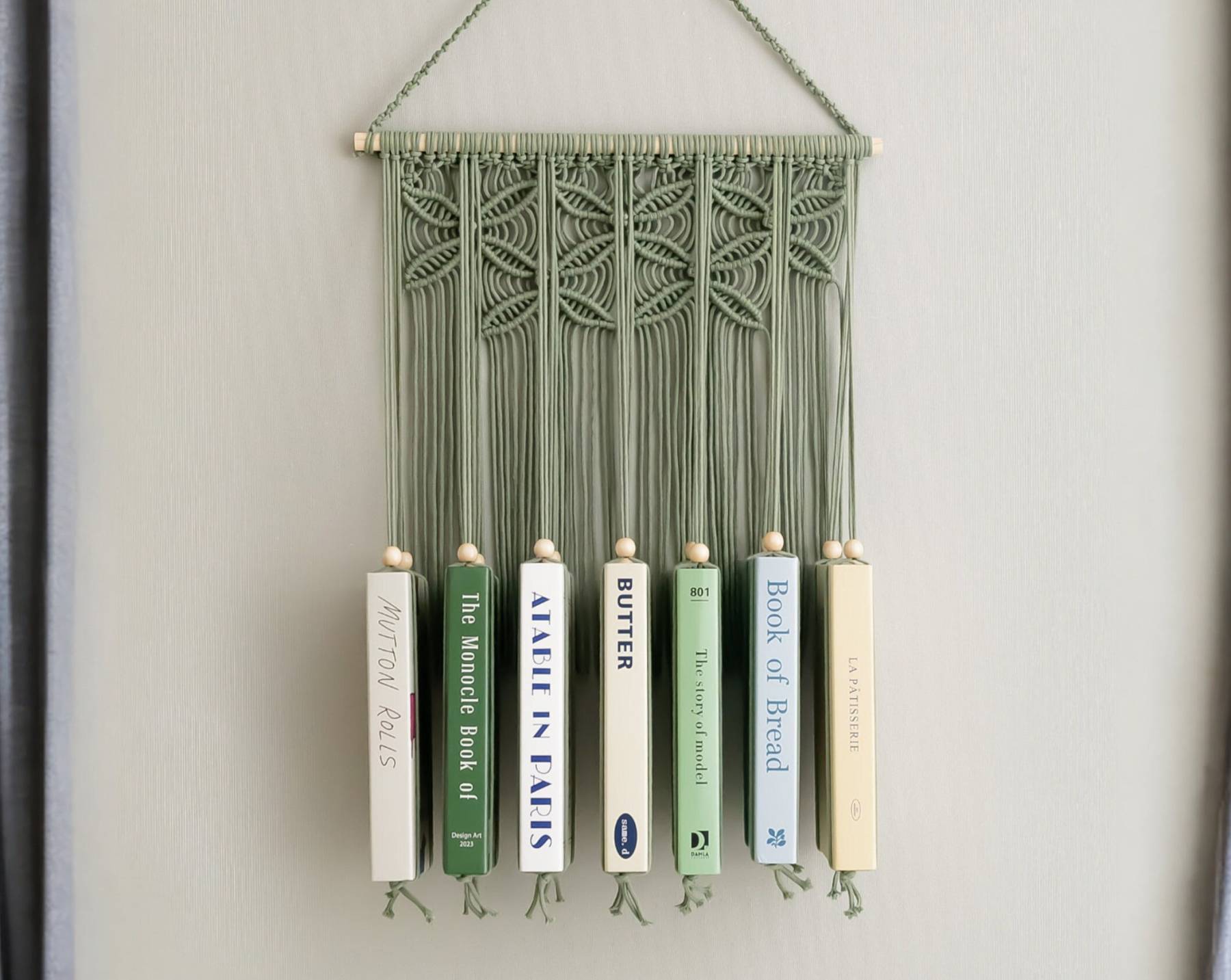 Macrame Book Holder, Book Lover Gift, New Home Gift, Mid Century Modern, Nursery Bookshelf