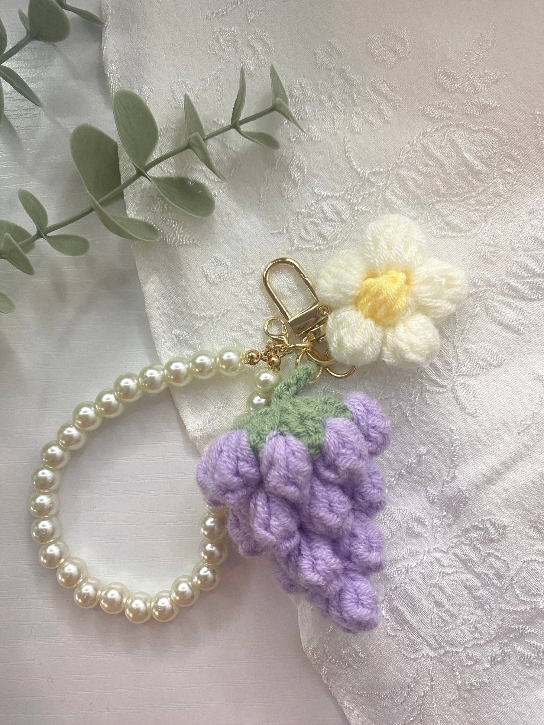 Handmade Crochet Keychain - Fruit and Flower Keychain - Bag Accessory 
