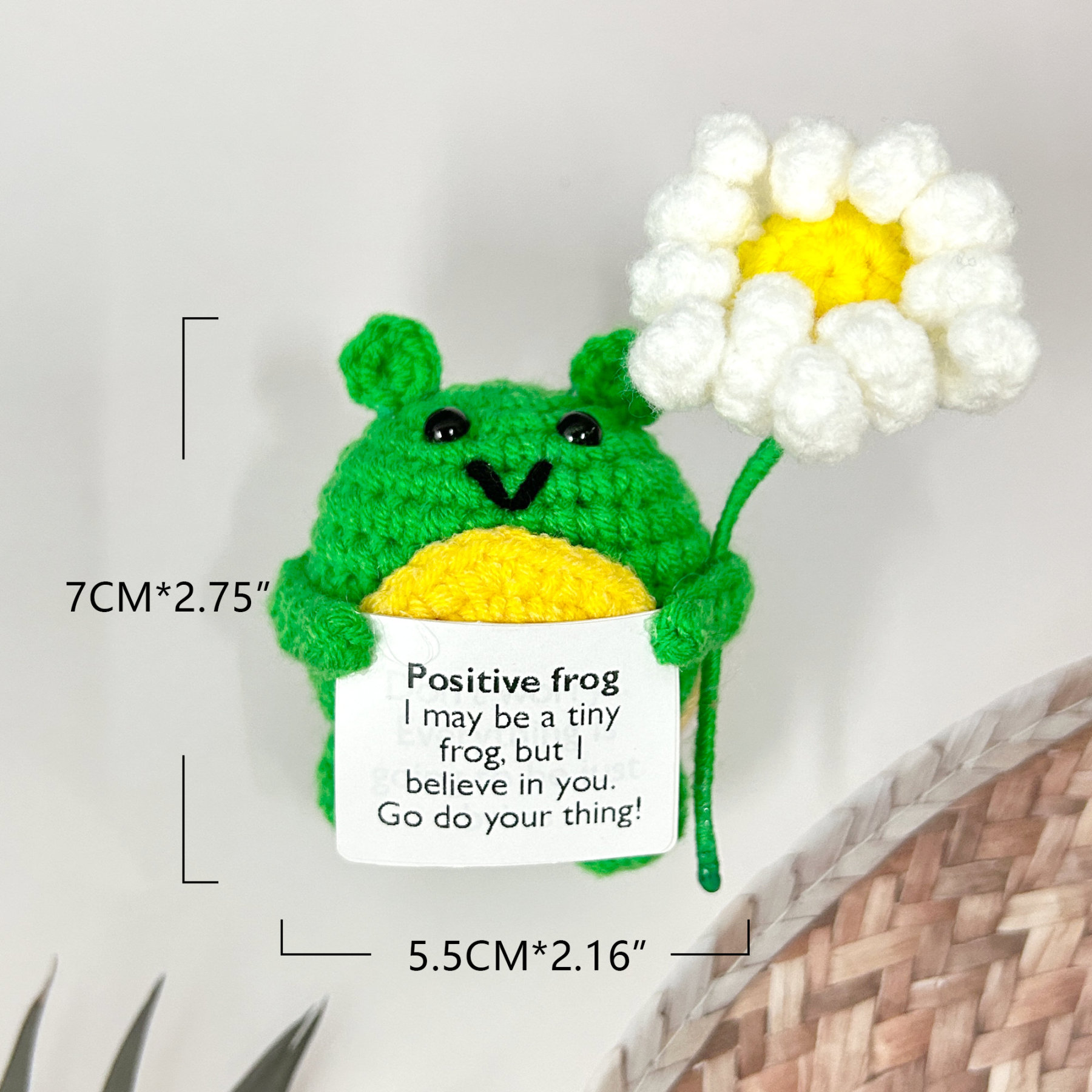 Cute Handmade Crochet Frog Plush,Emotional support Frog，Positive Frog，Gift for her,sister gift,Gifts for Children