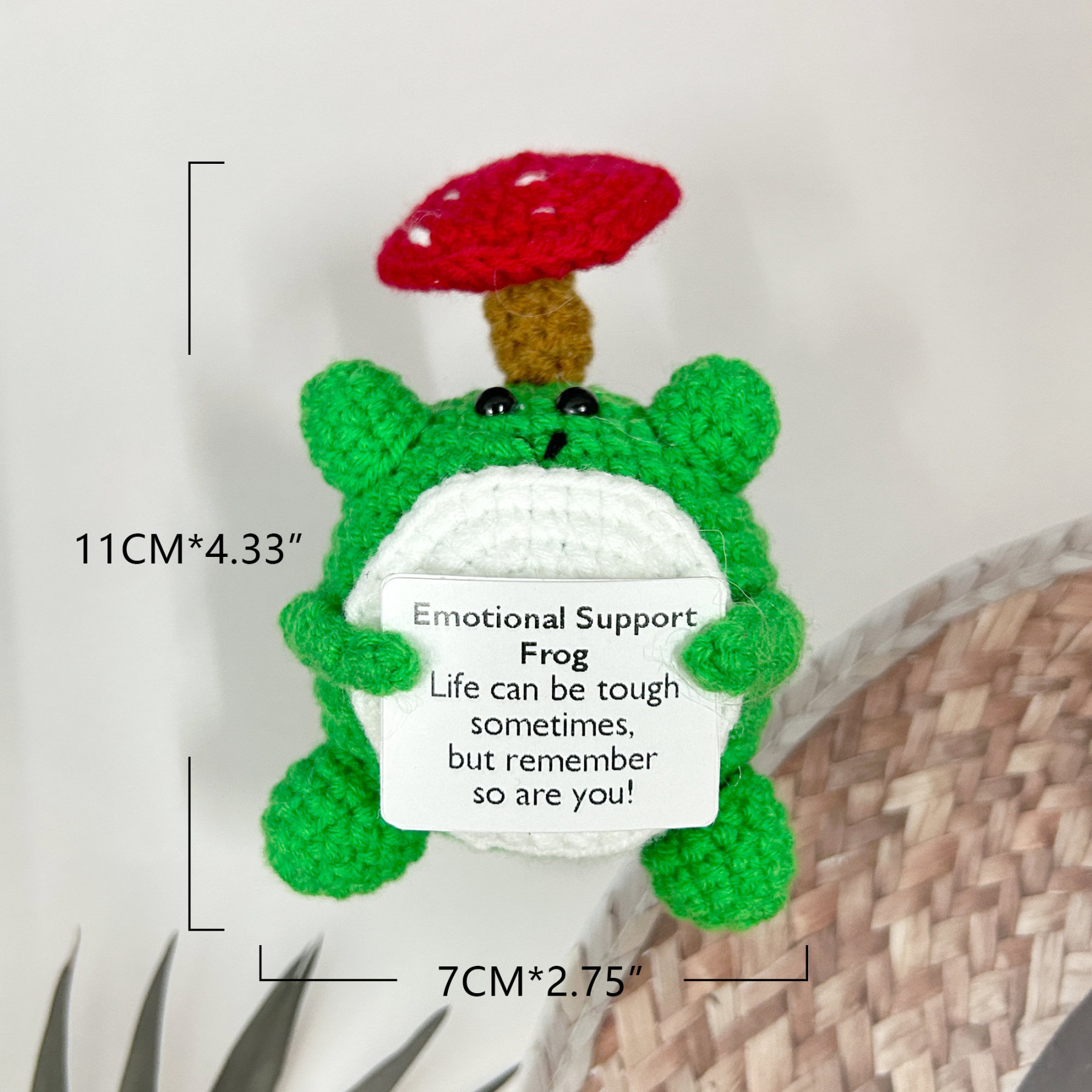 Cute Handmade Crochet Frog Plush,Emotional support Frog，Positive Frog，Gift for her,sister gift,Gifts for Children