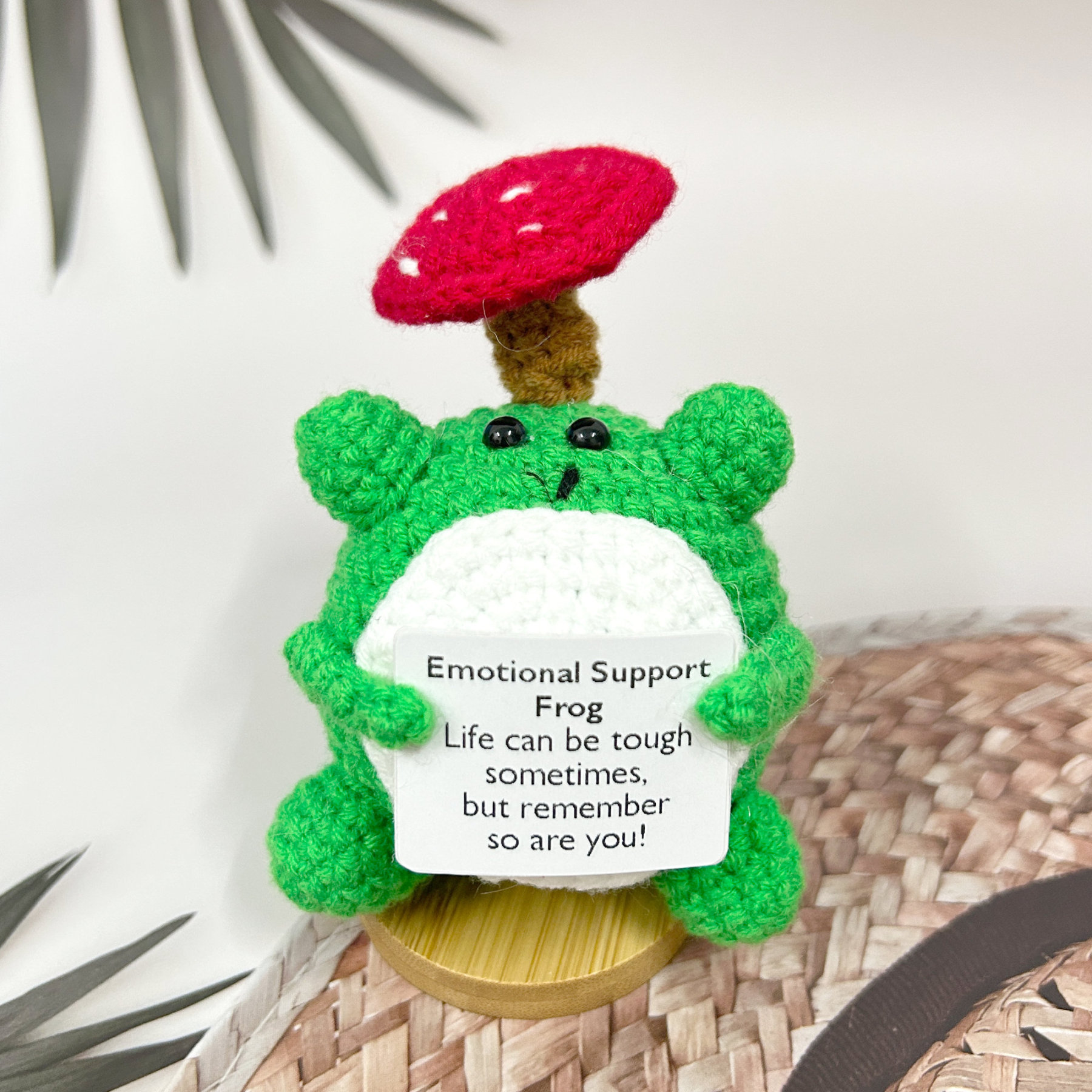 Cute Handmade Crochet Frog Plush,Emotional support Frog，Positive Frog，Gift for her,sister gift,Gifts for Children