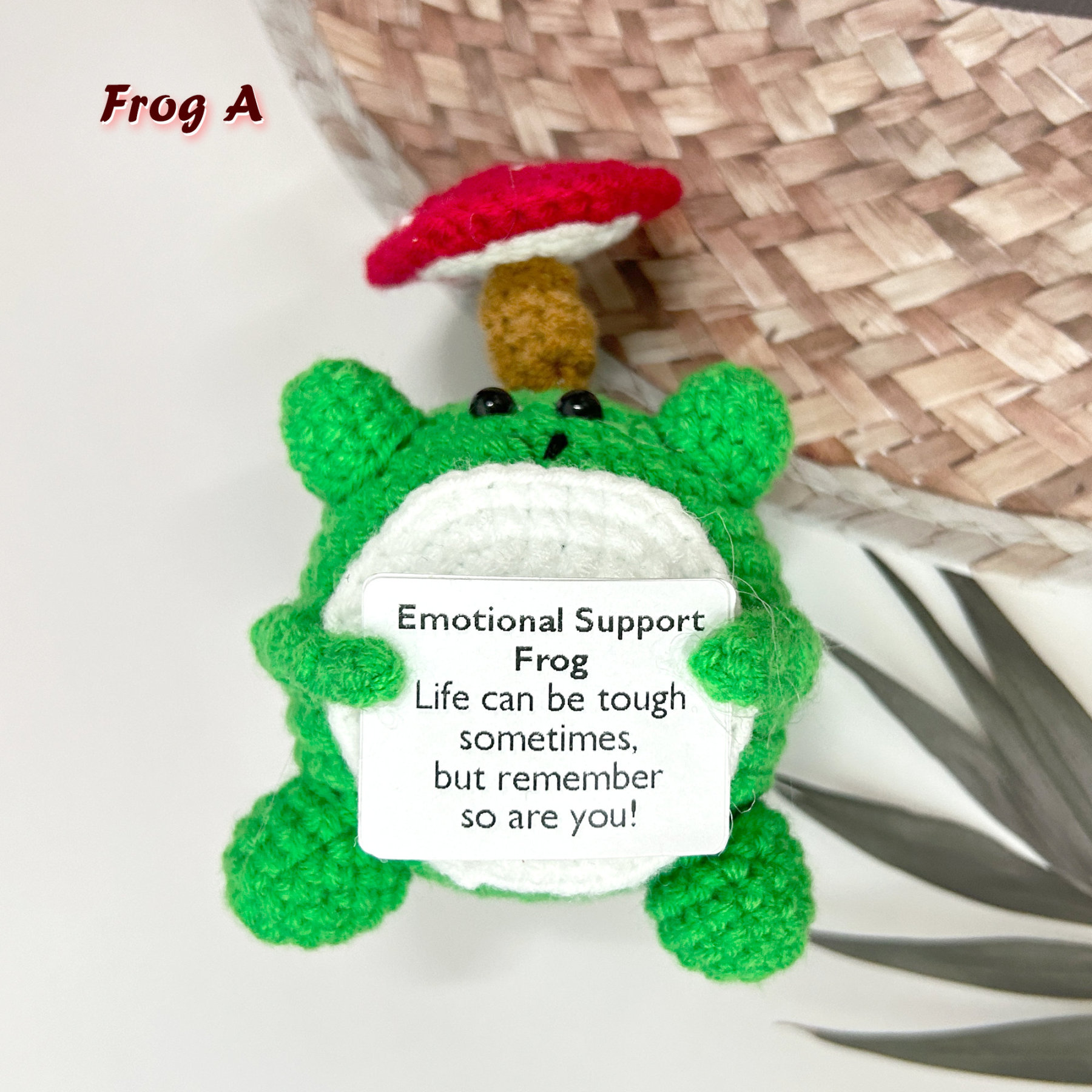 Cute Handmade Crochet Frog Plush,Emotional support Frog，Positive Frog，Gift for her,sister gift,Gifts for Children