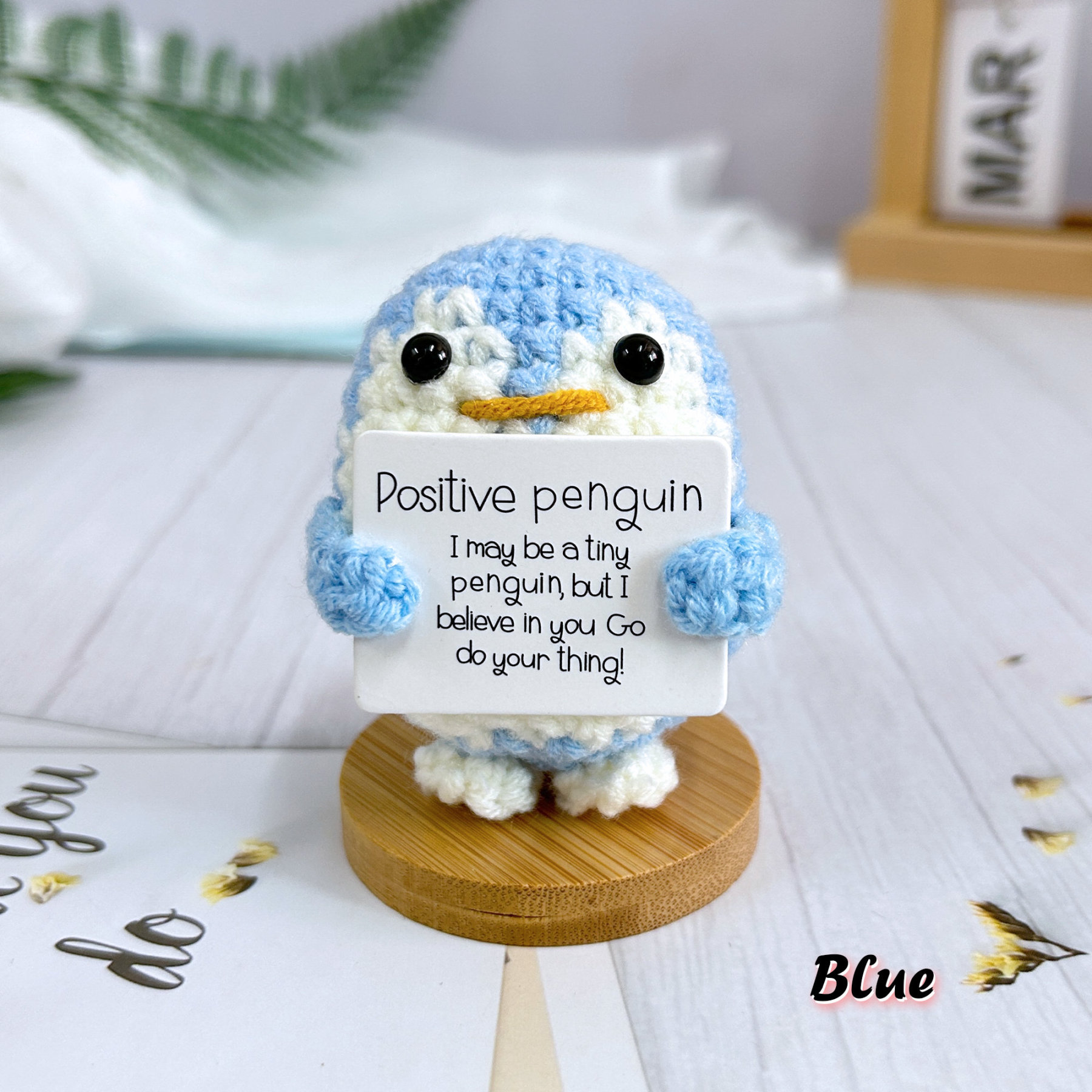 Handmade Crochet Penguin Plush, Crochet Positive Penguin,Gift for Children,Cute and Heartwarming Gift
