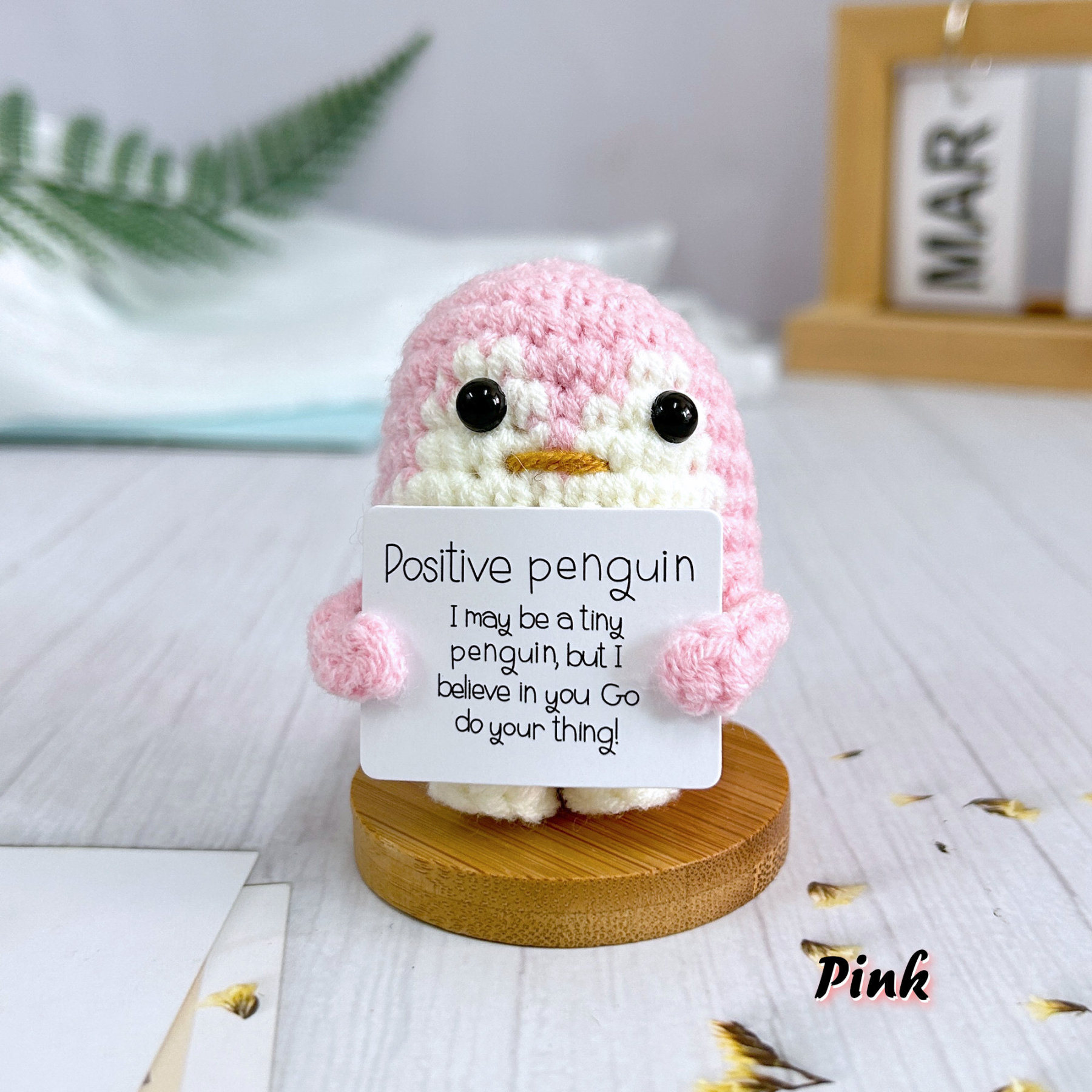 Handmade Crochet Penguin Plush, Crochet Positive Penguin,Gift for Chil