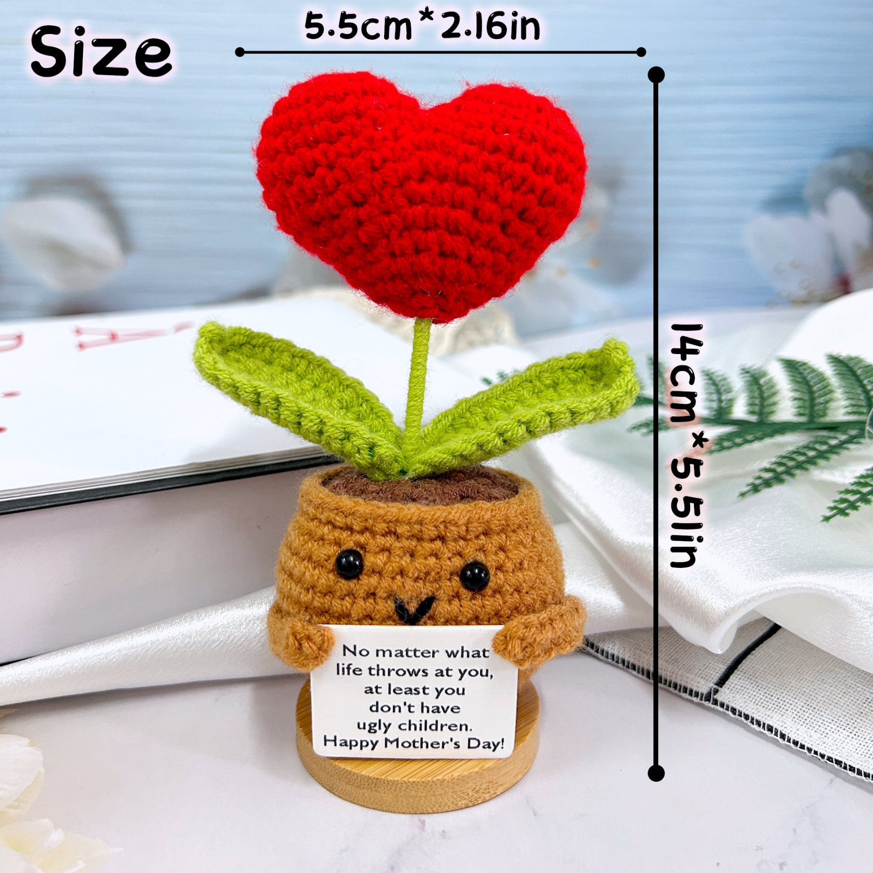 Handmade crochet, love sunflower potted plant, Mother's Day gift, gift