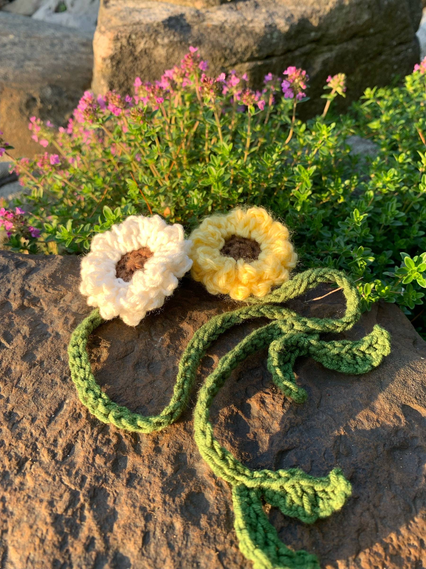 Handmade Flower Crochet Bookmark Floral Design Book Lovers Sunflower Bookmark