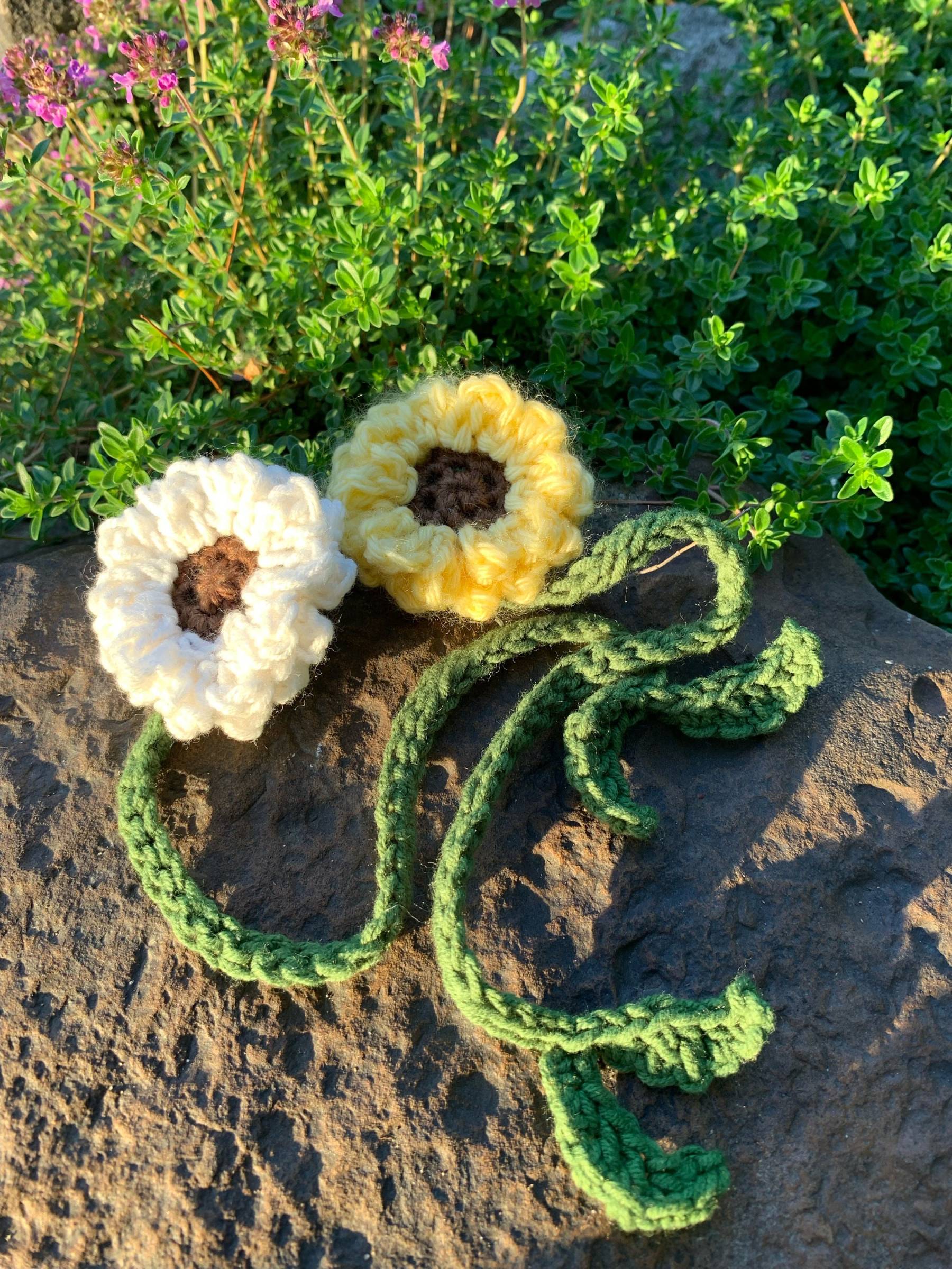 Handmade Flower Crochet Bookmark Floral Design Book Lovers Sunflower Bookmark