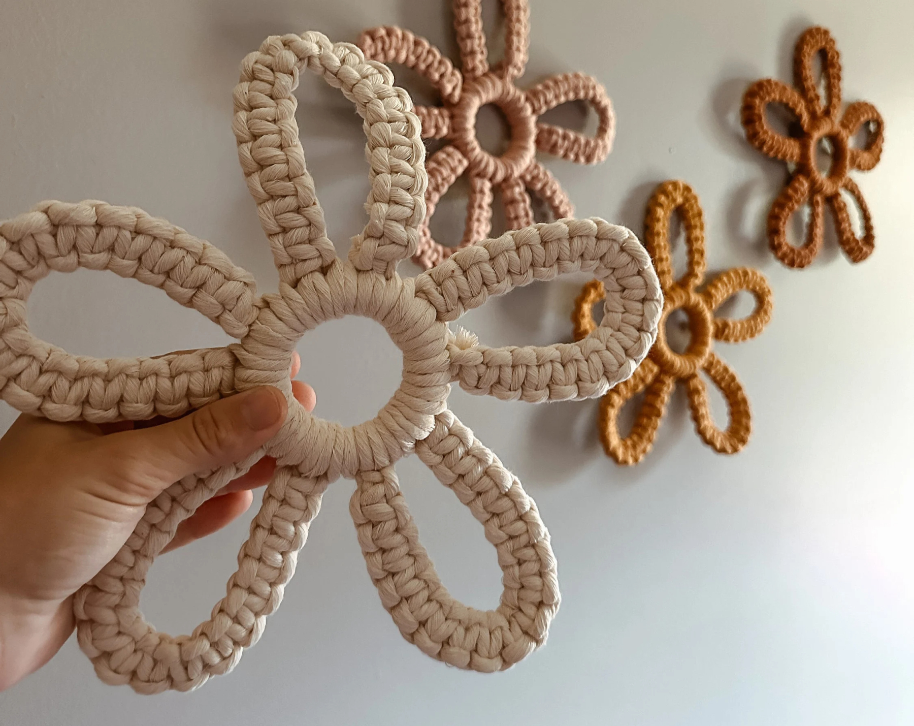 3pcsMacrame Flower Boho Wall Hanging  Boho Nursery