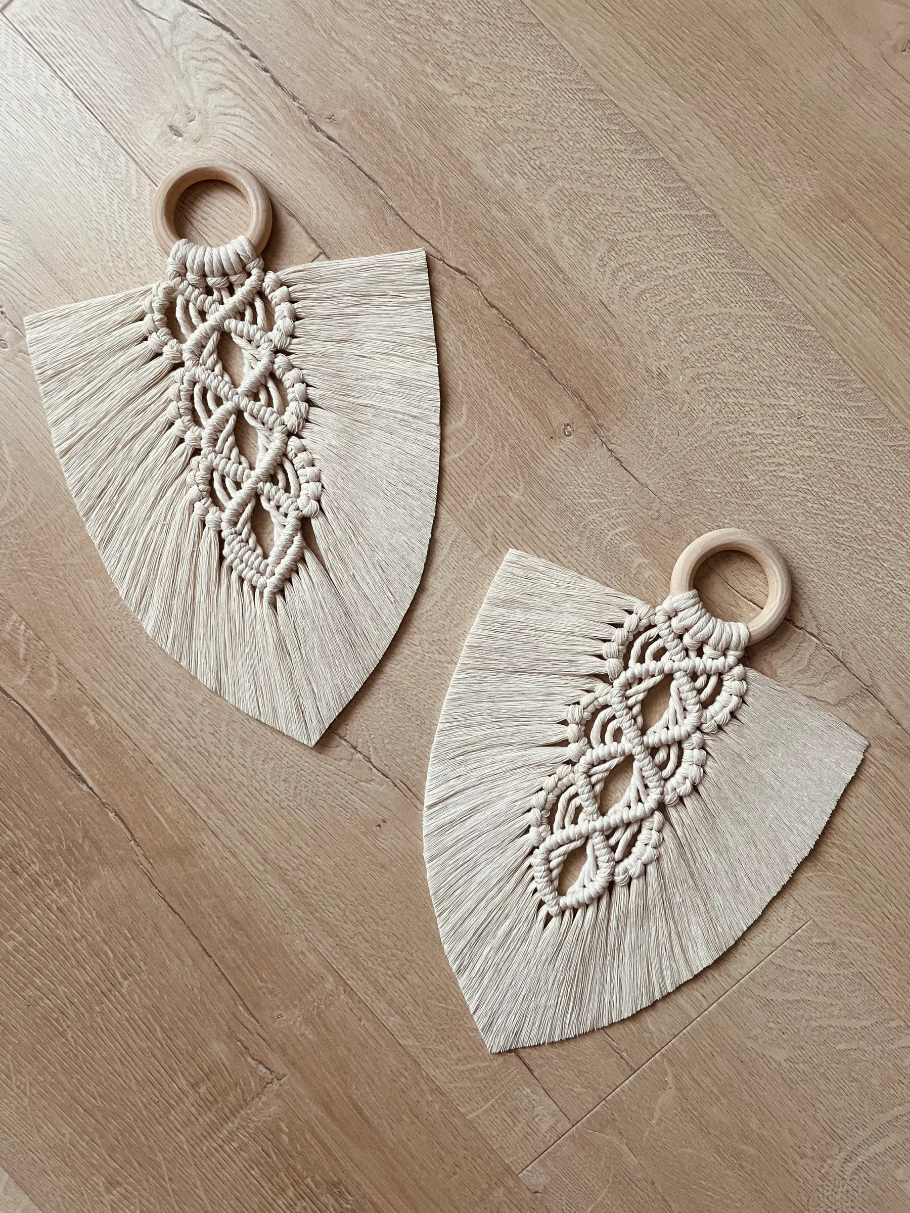 Feather Macrame Leaf Macrame Natural Boho Leaf Decoration Bali Cotton Hanging Wall Decoration