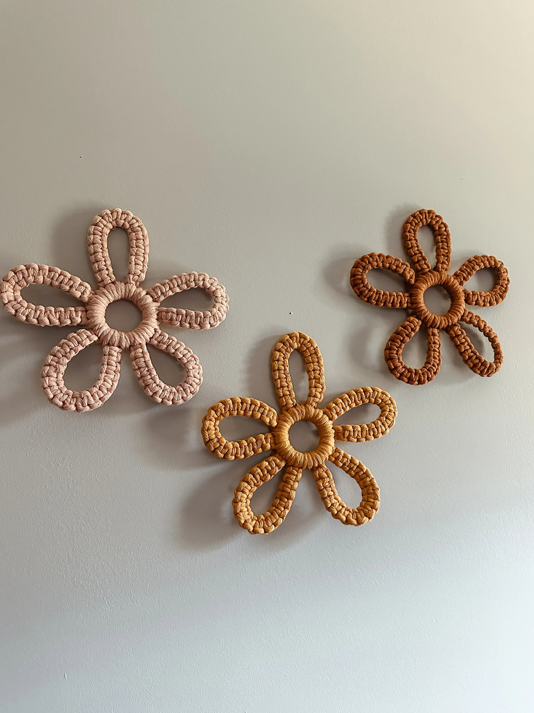 3pcsMacrame Flower Boho Wall Hanging  Boho Nursery