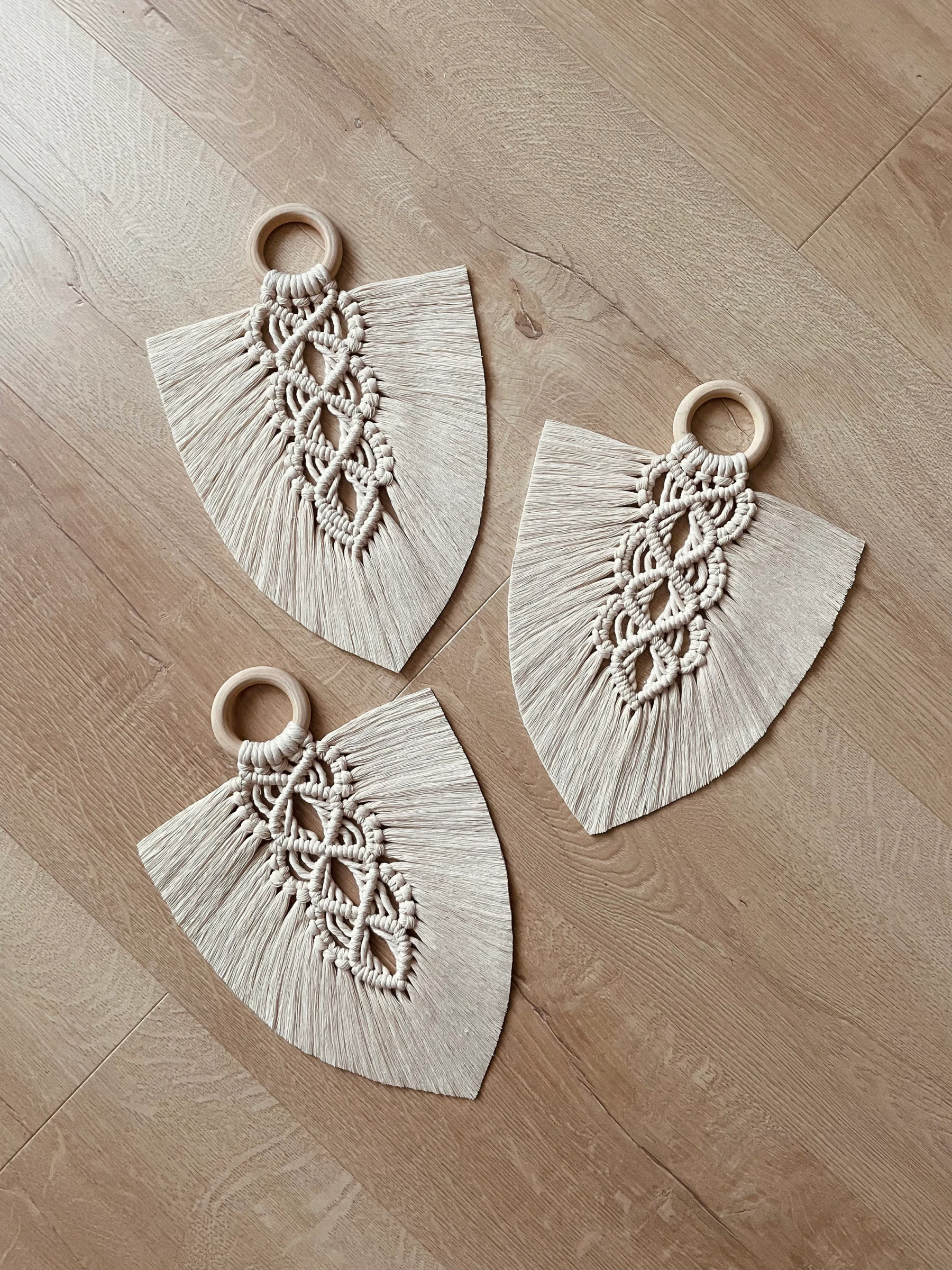 Feather Macrame Leaf Macrame Natural Boho Leaf Decoration Bali Cotton Hanging Wall Decoration