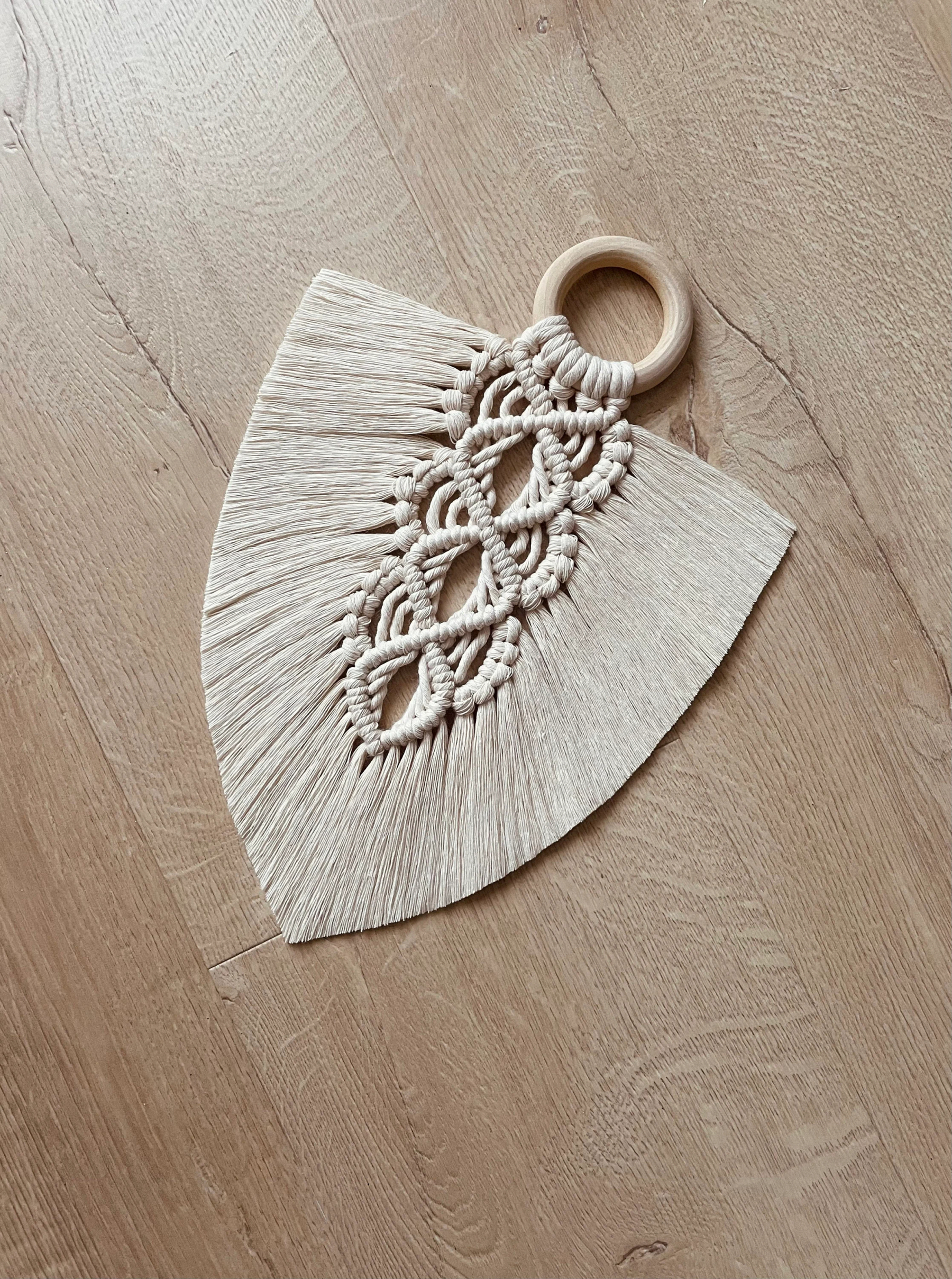 Feather Macrame Leaf Macrame Natural Boho Leaf Decoration Bali Cotton Hanging Wall Decoration