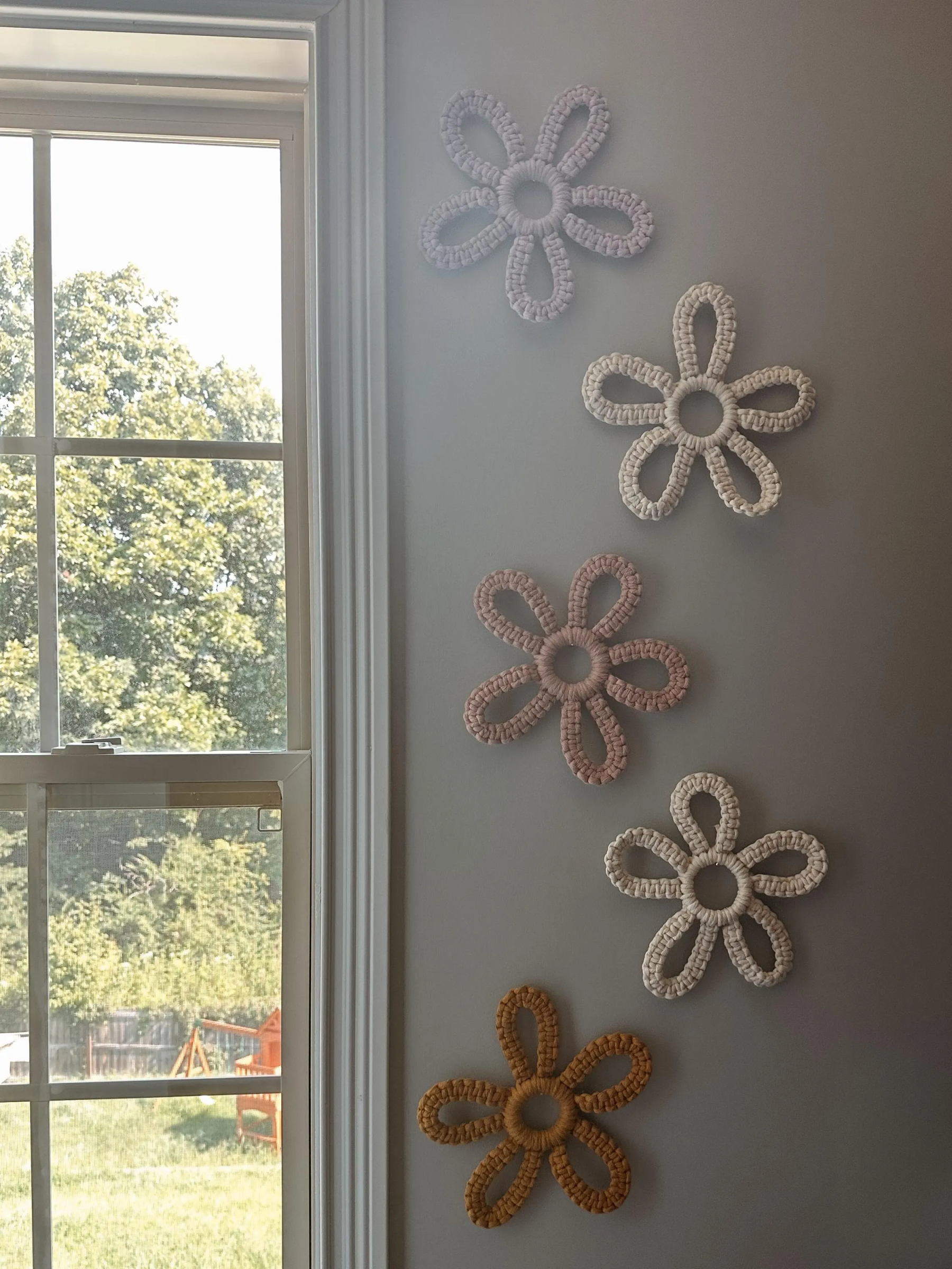 3pcsMacrame Flower Boho Wall Hanging  Boho Nursery