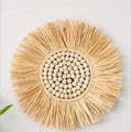 Wall hangs Round wall mirrors framed with boho