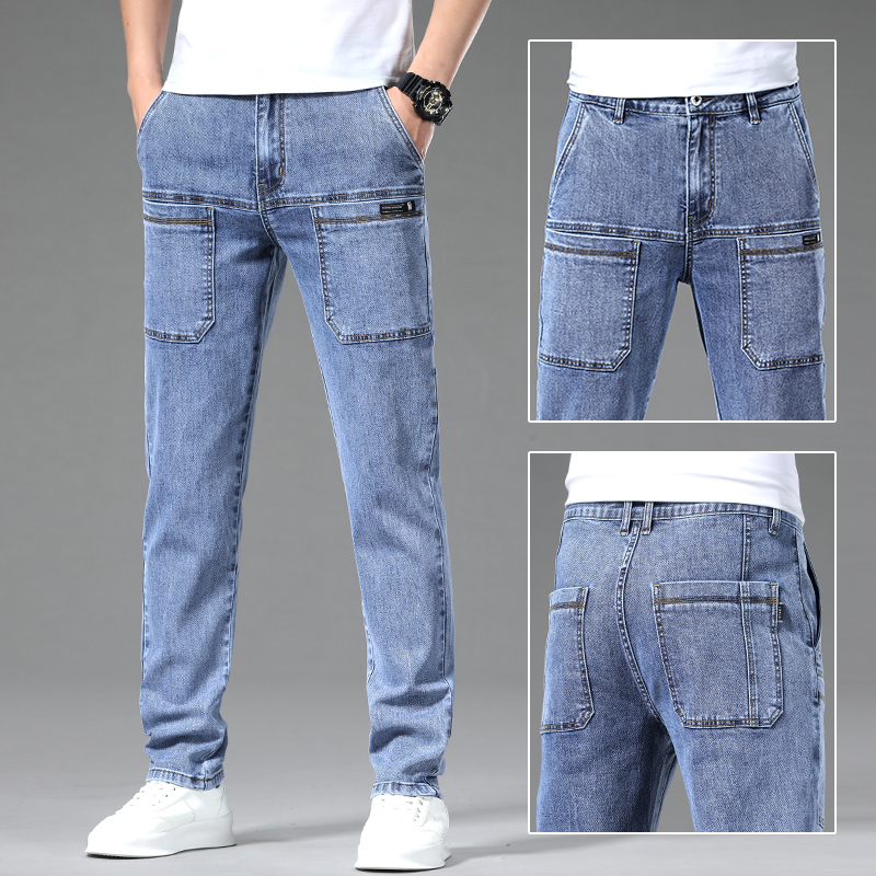 Dehnbare Herrenjeans mit geradem Bein