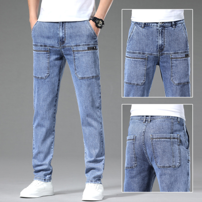 Dehnbare Herrenjeans mit geradem Bein