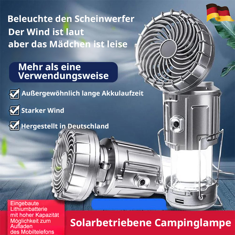 Solarbetriebene elektrische Fan Camping Licht