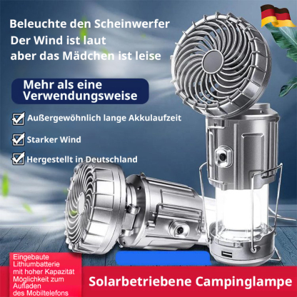 Solarbetriebene elektrische Fan Camping Licht