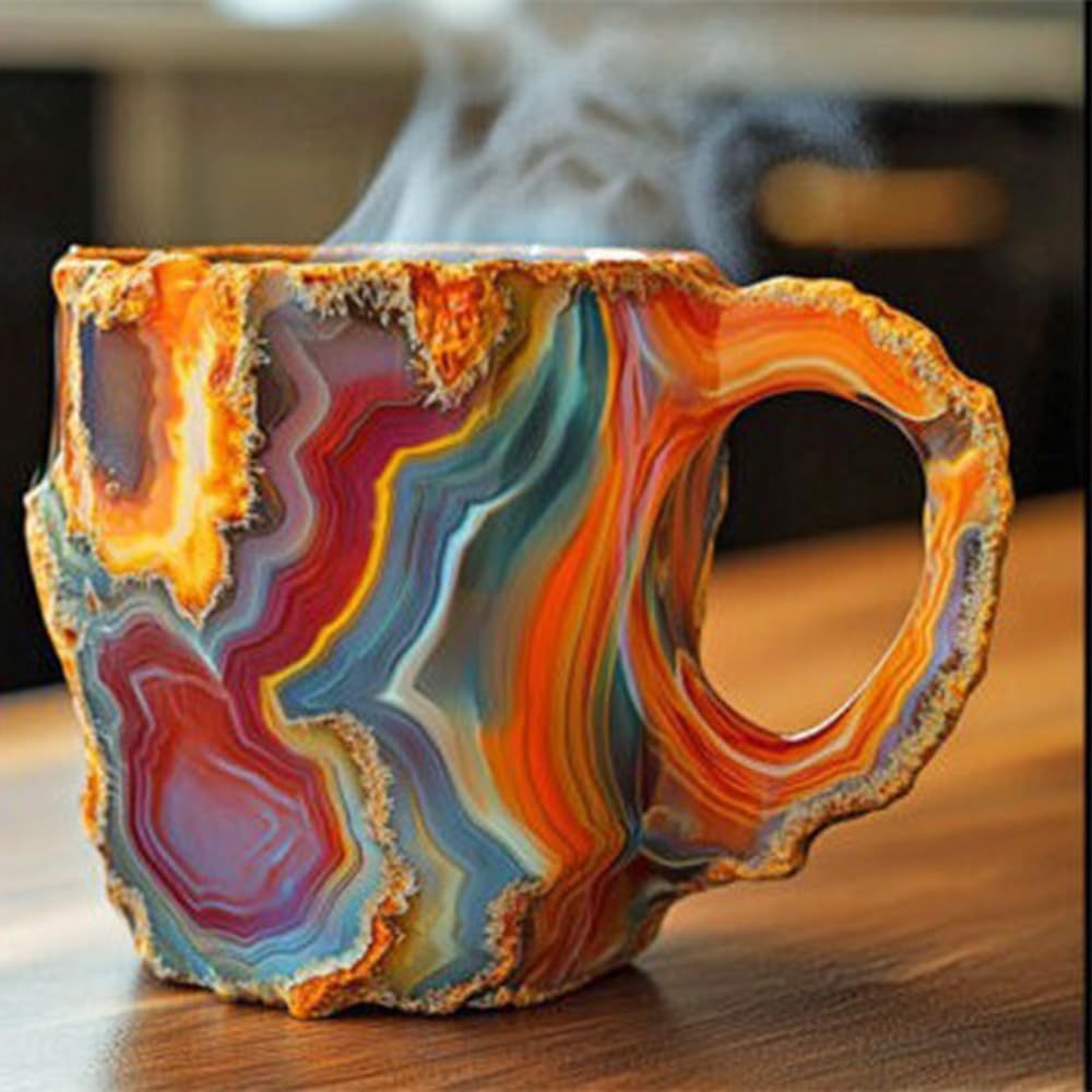 【Weihnachtsfrühkauf】Mineralischer Wellness-Kristall-Kaffeebecher☕  Jede Tasse ein Unikat!