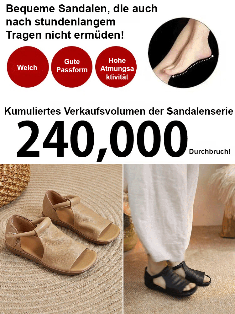【Speziell für deutsche Frauenfüße entwickelt】✨Handgefertigte Ledersandalen, die auch nach langem Tragen nicht ermüden!