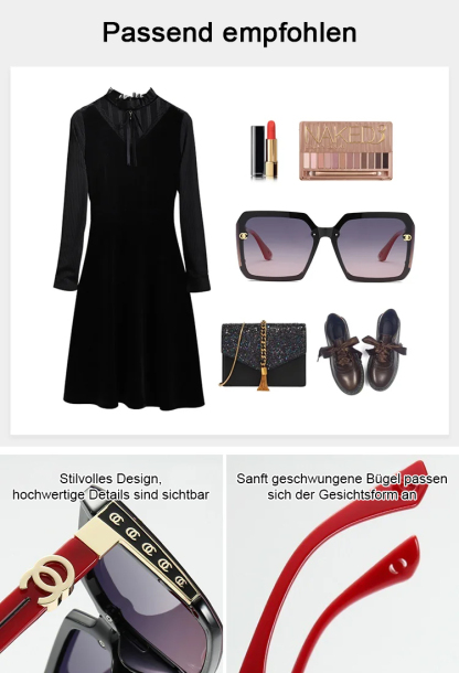 Frauen-High-End-Luxus-Sonnenbrille mit Verlaufstönung