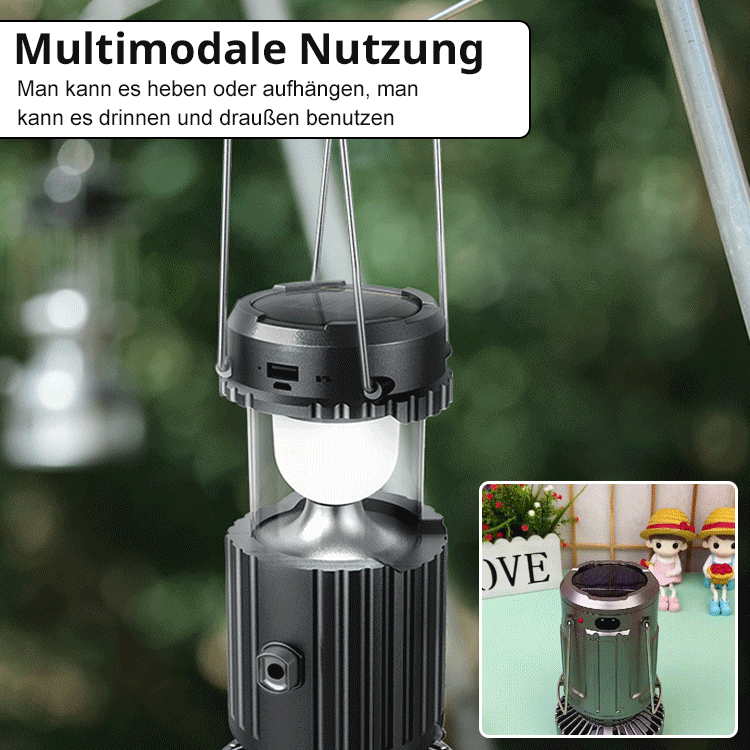 Solarbetriebene elektrische Fan Camping Licht