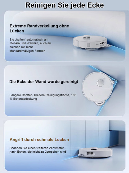 Ultradünner 3-in-1-Staubsauger zum Kehren, Staubsaugen und Bodenwischen