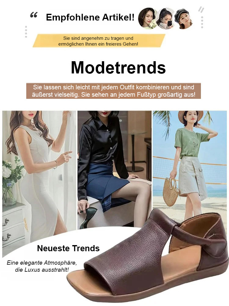 【Speziell für deutsche Frauenfüße entwickelt】✨Handgefertigte Ledersandalen, die auch nach langem Tragen nicht ermüden!