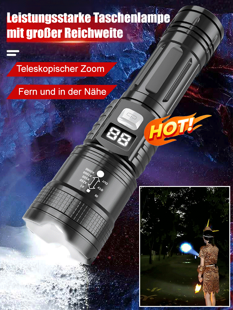 Zoom-Taschenlampe mit großer Reichweite