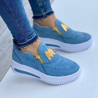 Plateauschuhe mit seitlichem Reißverschluss