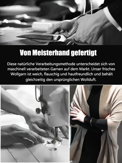 【Schalmantel aus reiner Wolle】💁‍♀️ Leicht und warm, dieses Cape-ähnliche Design sorgt für einen 360-Grad-Schlankheitseffekt.