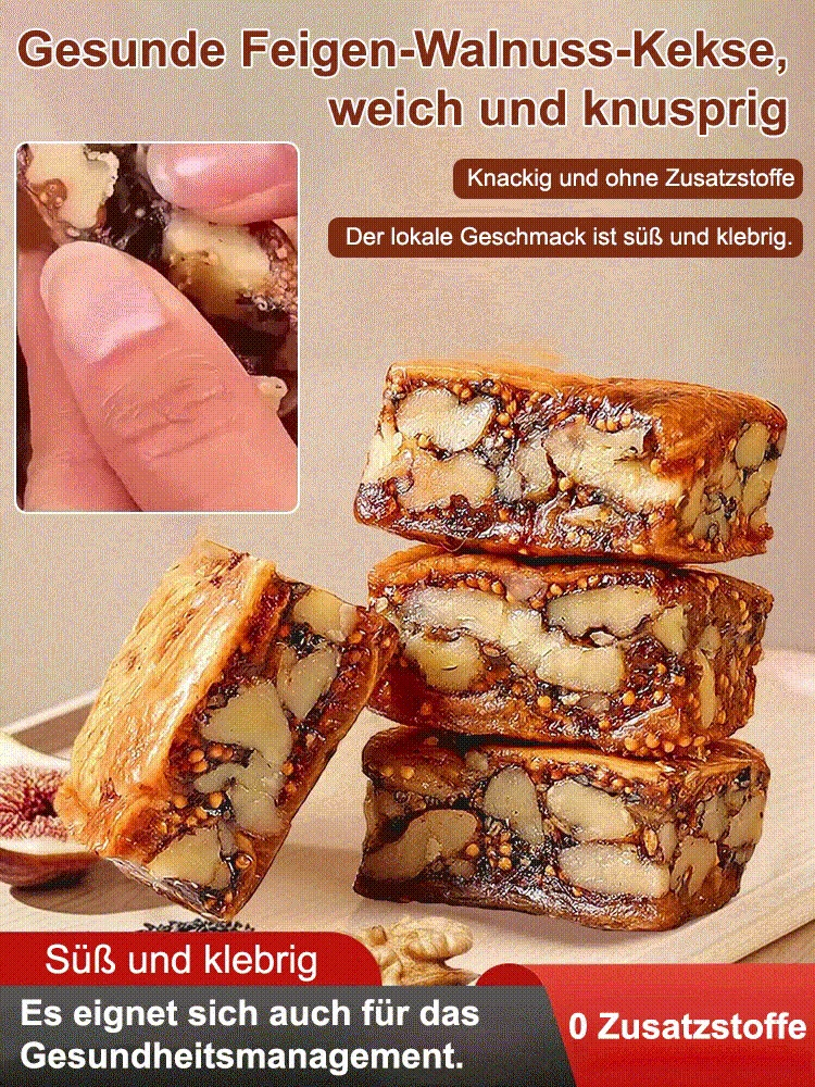 【0 Zuckerzusatz】Gesunde Feigen-Walnuss-Torte. Es schmilzt im Mund, hat eine knusprige Textur und verströmt bei jedem Bissen einen natürlichen Duft.