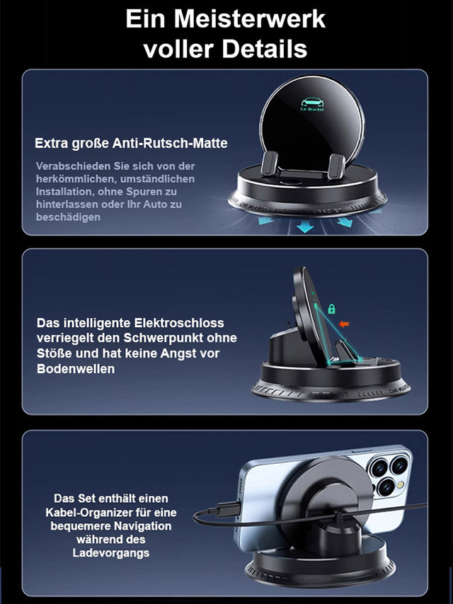 [AI Intelligent Sensing] Multifunktionaler Handyhalter.Sie lässt sich überall im Auto montieren, unabhängig vom Automodell oder Handytyp.