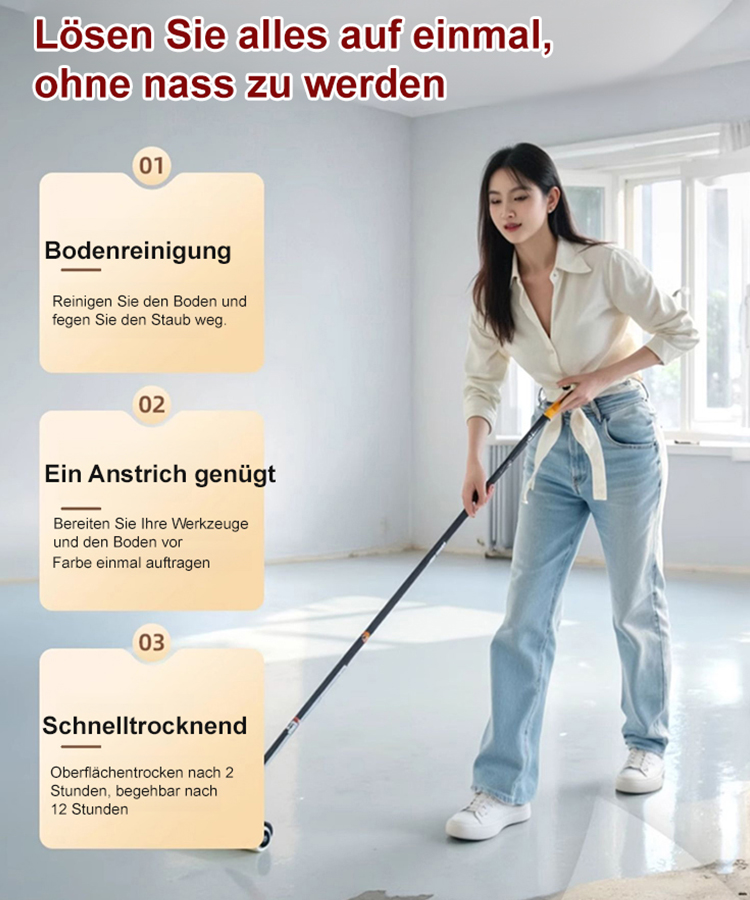 【✨️Ein Eimer reicht für 60 Quadratmeter】Wasserbasierte Epoxidharzbodenbeschichtung mehrfarbig. ✨️ Einfach zu bedienen, kein Fachmann erforderlich. Öffnen Sie einfach den Deckel und beginnen Sie mit der Verwendung 