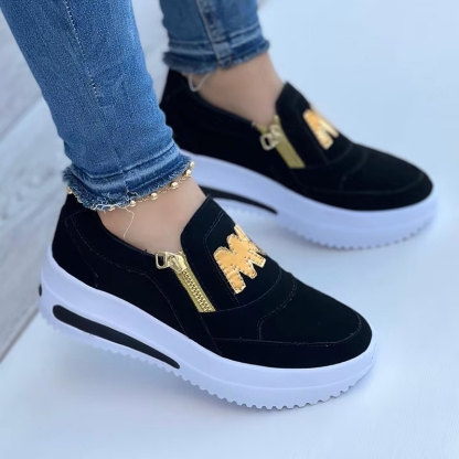 Plateauschuhe mit seitlichem Reißverschluss