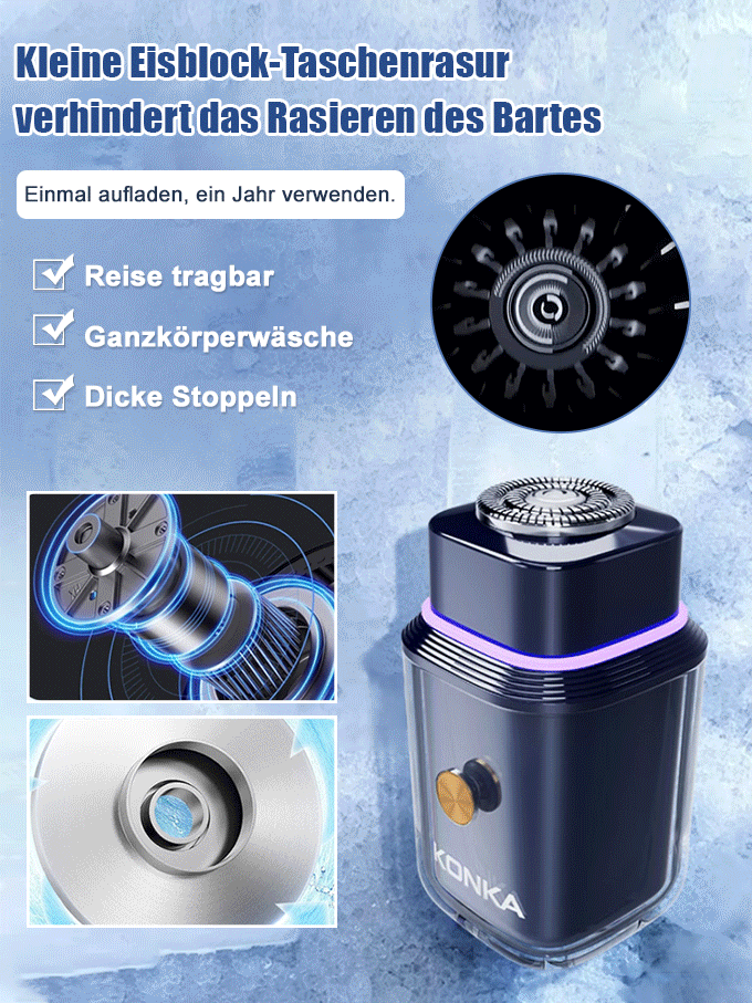 【Magnetischer Klingenkopf】Kleiner Eisziegel Herrenrasierer