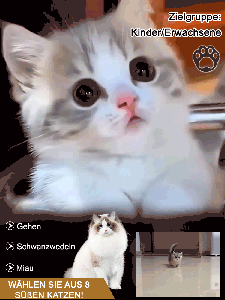 Echtes elektrisches Plüsch-Katzenspielzeug.✨🐱 Es wird sich Ihnen gegenüber wie eine echte Katze verhalten