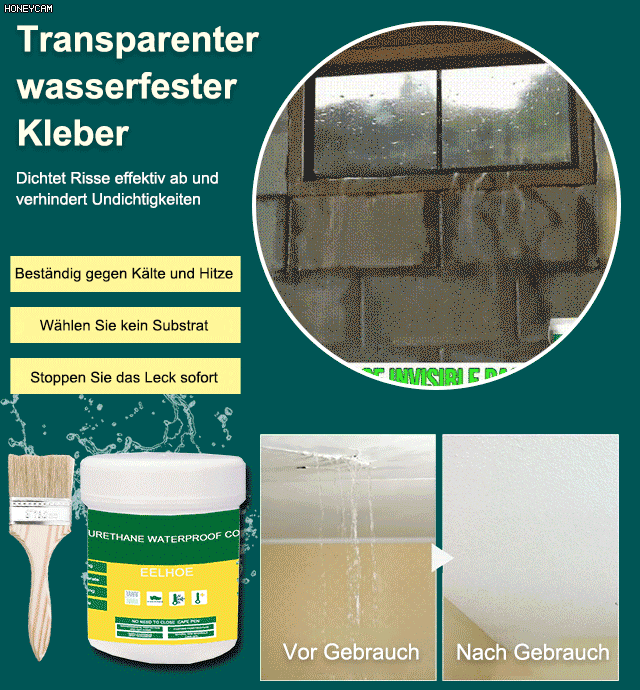 【14 Tage kostenlos testen】Transparentes wasserdichtes Artefakt，kein Materialabbau, Selbstmontage