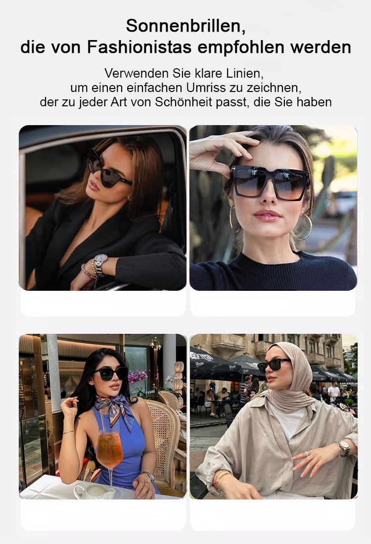 Frauen-High-End-Luxus-Sonnenbrille mit Verlaufstönung