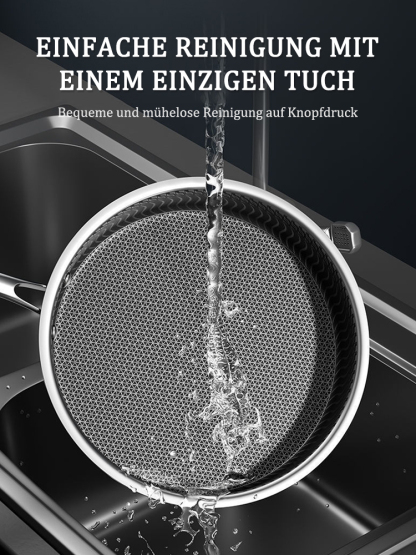 Die letzte Pfanne für Ihr Leben – Profi-Qualität & 80% Ersparnis! 🥘 Schluss mit abblätternden Beschichtungen! Unsere 316L Edelstahl-Hybridpfanne mit innovativer Waben-Struktur ist unzerstörbar und kratzfest (sogar bei Metallwendern).
